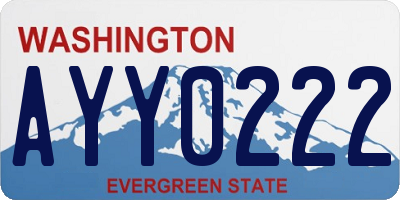 WA license plate AYY0222