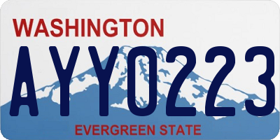 WA license plate AYY0223