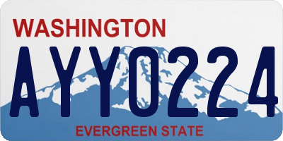 WA license plate AYY0224