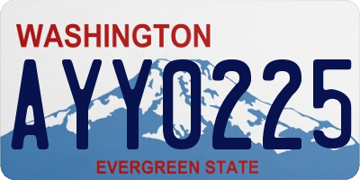 WA license plate AYY0225