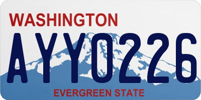 WA license plate AYY0226