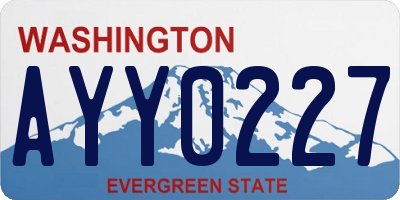 WA license plate AYY0227