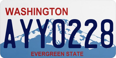 WA license plate AYY0228