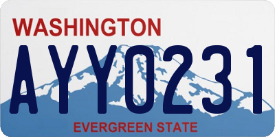 WA license plate AYY0231