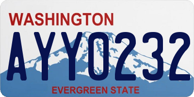 WA license plate AYY0232