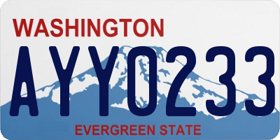 WA license plate AYY0233