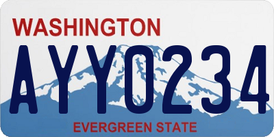 WA license plate AYY0234