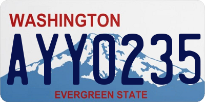 WA license plate AYY0235