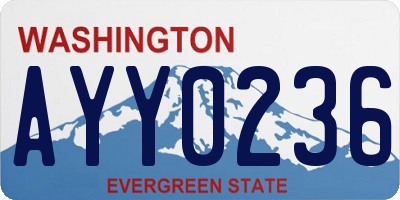 WA license plate AYY0236