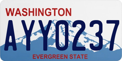 WA license plate AYY0237