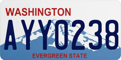 WA license plate AYY0238