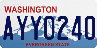 WA license plate AYY0240