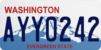 WA license plate AYY0242