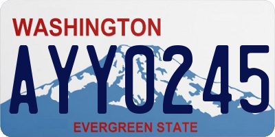 WA license plate AYY0245