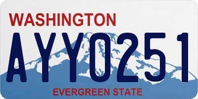 WA license plate AYY0251