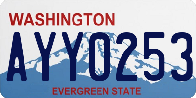 WA license plate AYY0253