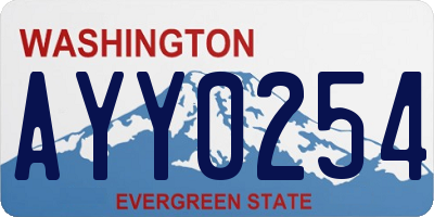 WA license plate AYY0254