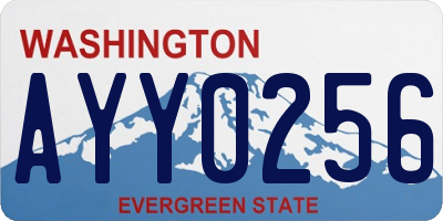 WA license plate AYY0256