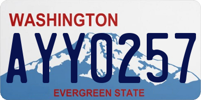 WA license plate AYY0257