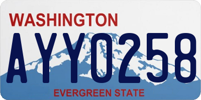 WA license plate AYY0258