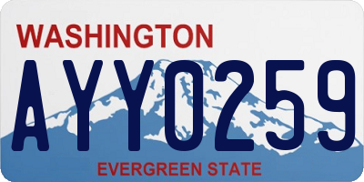 WA license plate AYY0259