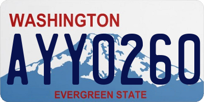 WA license plate AYY0260