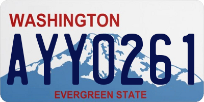 WA license plate AYY0261