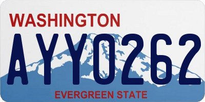 WA license plate AYY0262