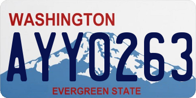 WA license plate AYY0263