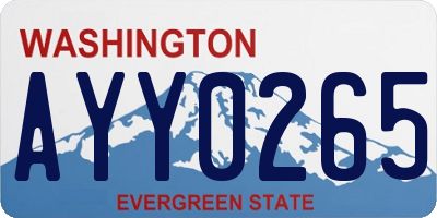 WA license plate AYY0265