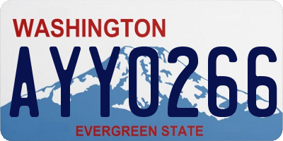 WA license plate AYY0266