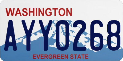 WA license plate AYY0268