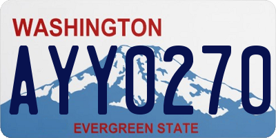 WA license plate AYY0270