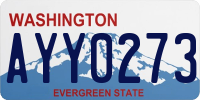 WA license plate AYY0273