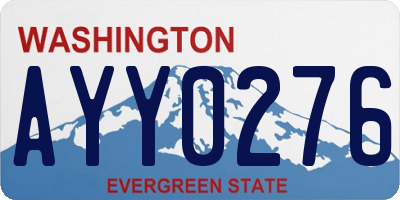 WA license plate AYY0276