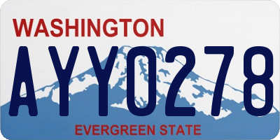 WA license plate AYY0278