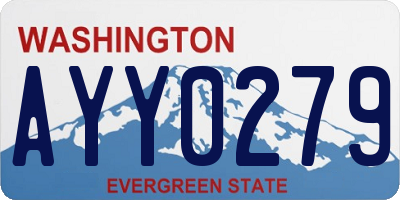 WA license plate AYY0279