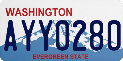 WA license plate AYY0280