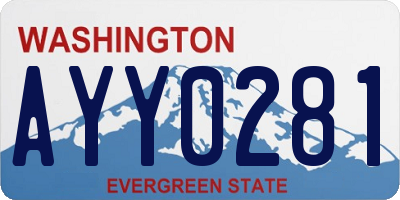 WA license plate AYY0281