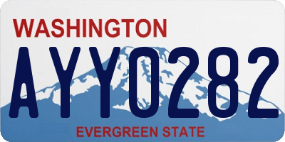 WA license plate AYY0282