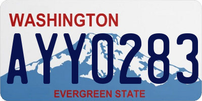 WA license plate AYY0283