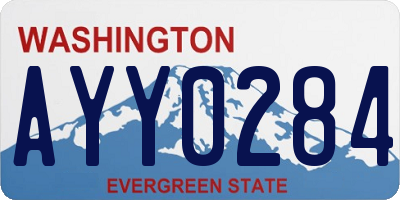 WA license plate AYY0284