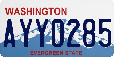 WA license plate AYY0285