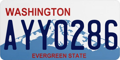 WA license plate AYY0286