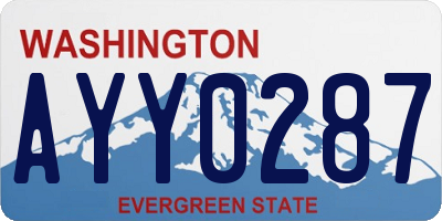 WA license plate AYY0287