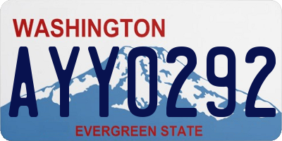 WA license plate AYY0292