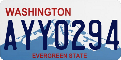 WA license plate AYY0294