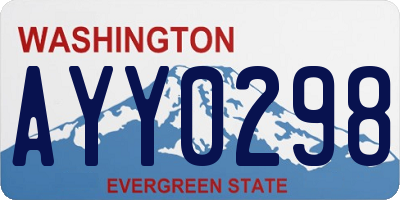 WA license plate AYY0298