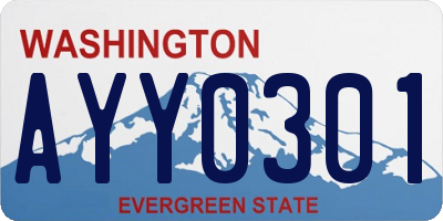 WA license plate AYY0301