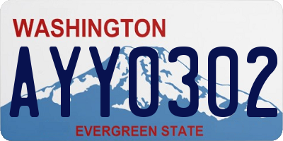 WA license plate AYY0302